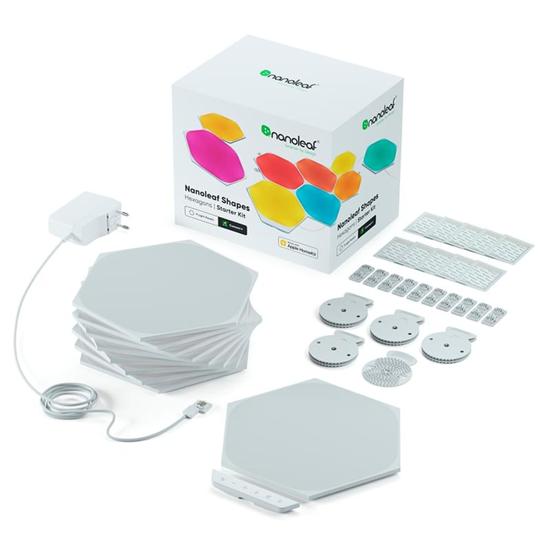 Умная система освещения Nanoleaf Shapes Hexagon Starter Kit - 9 панелей (NL42-0002HX-9PK) - фото #3, Technodom.kz