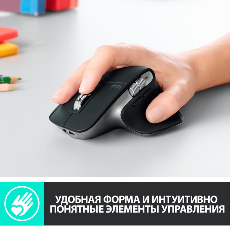 Мышка беспроводная USB/BT Logitech MX Master 3 Mac, Space Grey - фото #5, Technodom.kz