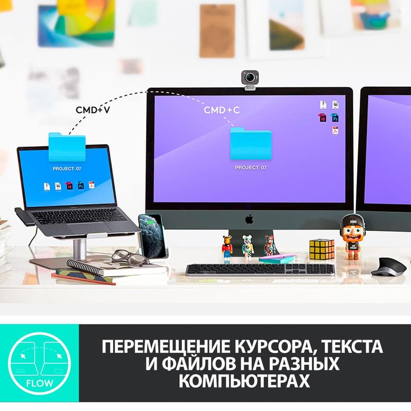 Мышка беспроводная USB/BT Logitech MX Master 3 Mac, Space Grey - фото #6, Technodom.kz