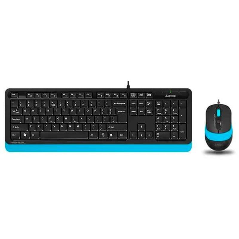Клавиатура + Мышка проводные USB A4tech Fstyler F1010, Blue - фото #0, Technodom.kz