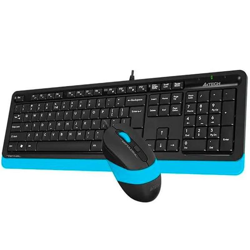 Клавиатура + Мышка проводные USB A4tech Fstyler F1010, Blue - фото #1, Technodom.kz