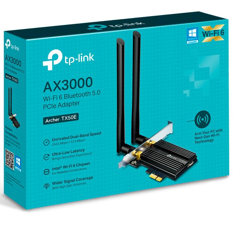 Сетевая Карта TP-Link Archer TX50E, AX3000, Wi-Fi 6, BT 5.0 - фото #3, Technodom.kz