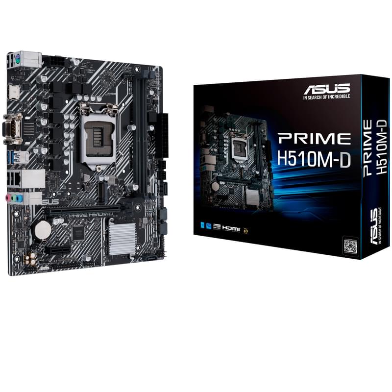Материнская плата Asus PRIME H510M-D LGA1200 2DDR4 PCI-E 1x16 1x1 (HDMI+VGA) mATX - фото #4, Technodom.kz