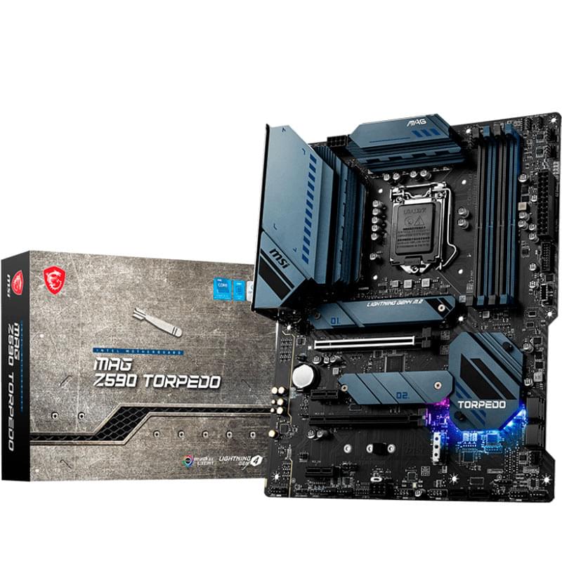 Материнская плата MSI MAG Z590 TORPEDO LGA1200 4DDR4 PCI-E 2x16 2x1 (HDMI+DP) ATX - фото #4, Technodom.kz Материнская плата MSI MAG Z590 TORPEDO LGA1200 4DDR4 PCI-E 2x16 2x1 (HDMI+DP) ATX - фото #4, Technodom.kz