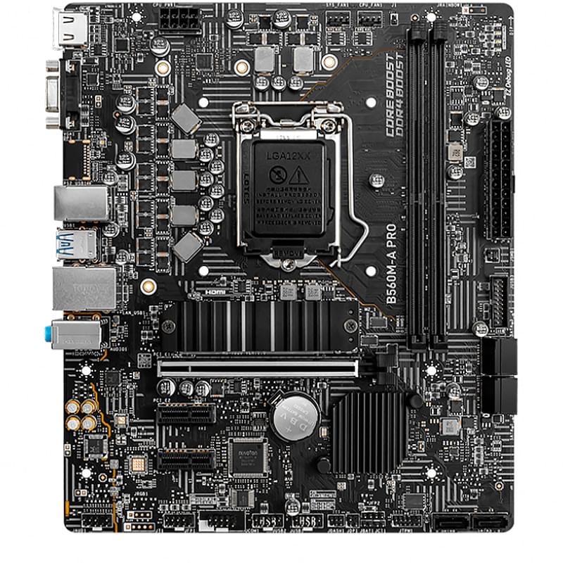 Материнская плата MSI B560M-A PRO LGA1200 2DDR4 PCI-E 1x16 2x1 (HDMI+VGA+DP) mATX - фото #0, Technodom.kz