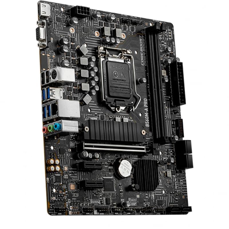 Материнская плата MSI B560M-A PRO LGA1200 2DDR4 PCI-E 1x16 2x1 (HDMI+VGA+DP) mATX - фото #2, Technodom.kz