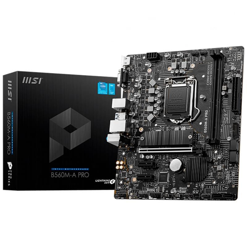 Материнская плата MSI B560M-A PRO LGA1200 2DDR4 PCI-E 1x16 2x1 (HDMI+VGA+DP) mATX - фото #4, Technodom.kz