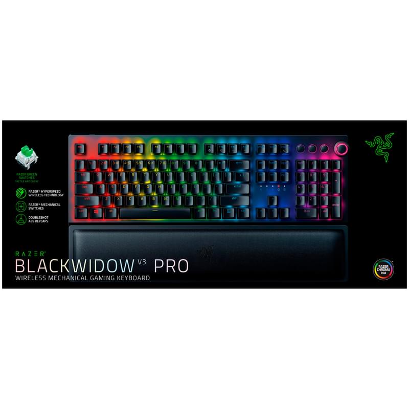 Игровая клавиатура Razer BlackWidow V3 Pro - Green Switch, Black (RZ03-03530800-R3R1) - фото #10, Technodom.kz