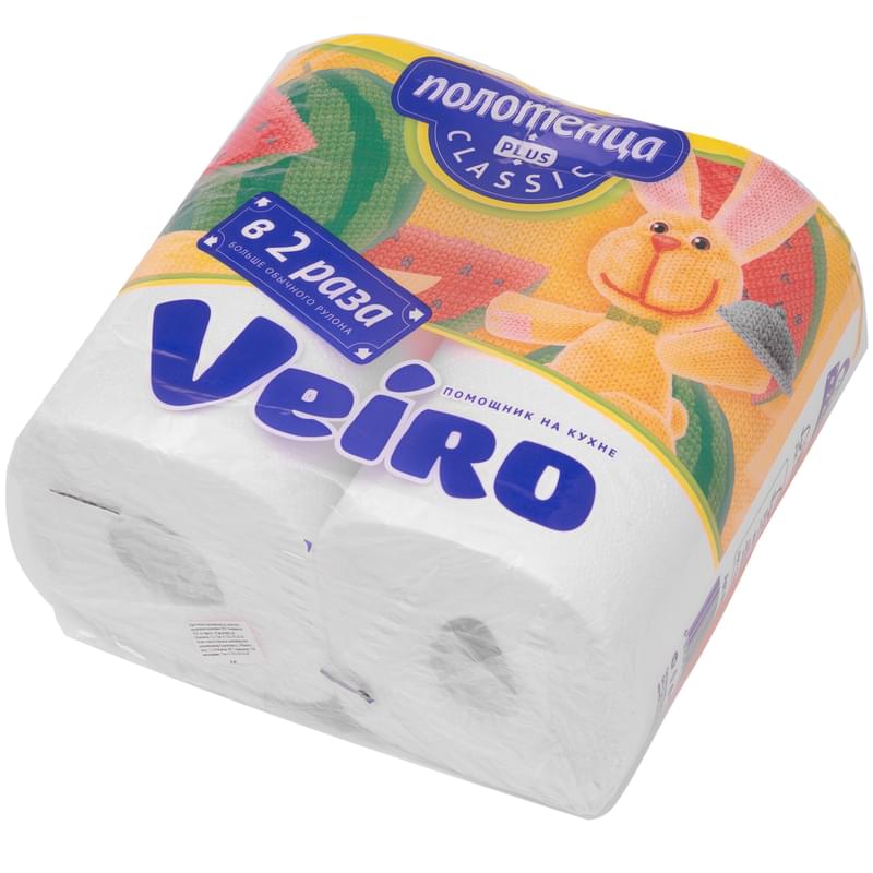Полотенца бумажные кухонные, Veiro, Classic Plus, БЕЛЫЙ, 2-сл.,2 рул. - фото #2, Technodom.kz Полотенца бумажные кухонные, Veiro, Classic Plus, БЕЛЫЙ, 2-сл.,2 рул. - фото #2, Technodom.kz