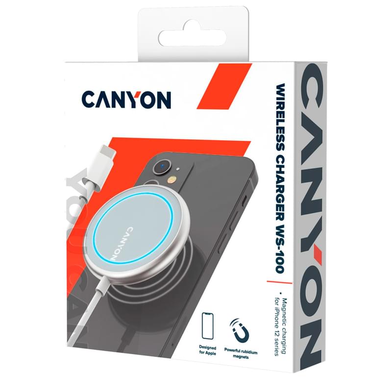 Беспроводное зарядное устройство Canyon, Magnetic Сharging for Iphone 12 (CNS-WCS100) - фото #2, Technodom.kz