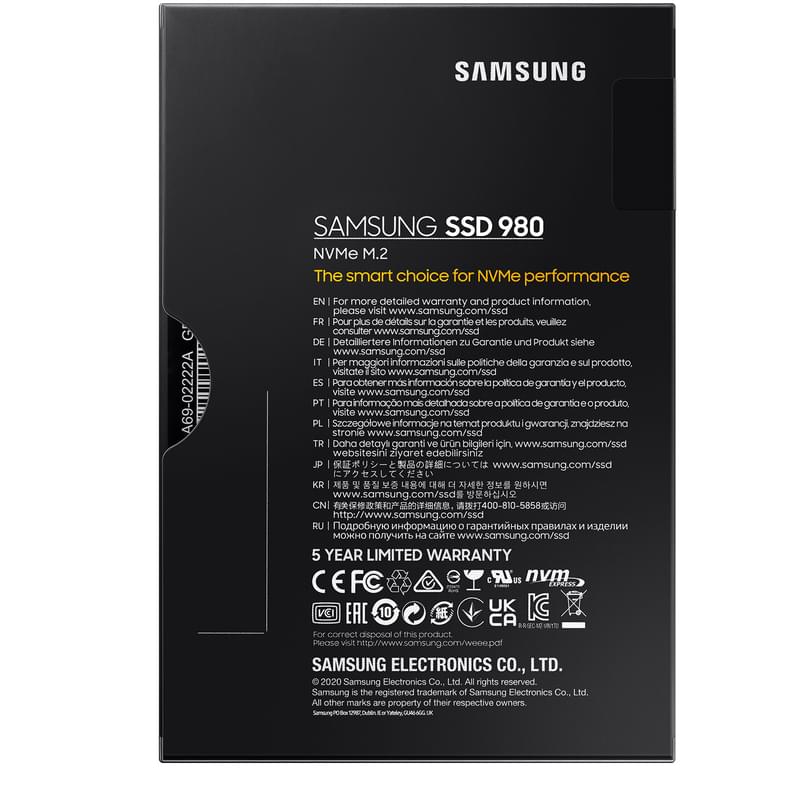 SSD Ішкі M.2 2280 1TB Samsung 980 PCIe 3.0 x4 NVMe 1.4 (MZ-V8V1T0BW) - фото #4, Technodom.kz