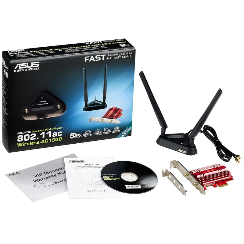 Сетевая Карта ASUS PCE-AC56, Dual Band, 867 Mbps (PCE-AC56) - фото #2, Technodom.kz