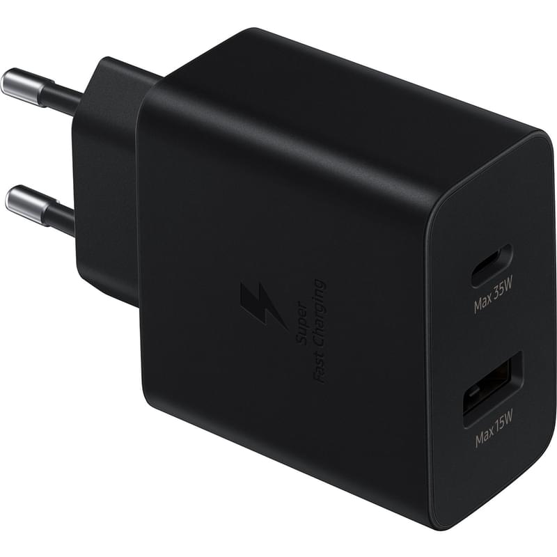 Samsung қуаттау адаптері, 1*USB, 1*Type-C 35Вт Charger Duo, Қара (EP-TA220NBEGRU) - фото #0, Technodom.kz