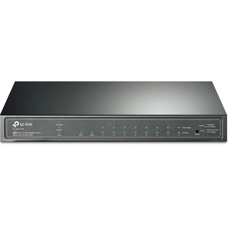 Настольный коммутатор, TP-Link JetStream TL-SG2210P, 10 портов, 8 портов PoE+ 1000 Mbps (TL-SG2210P) - фото #0, Technodom.kz