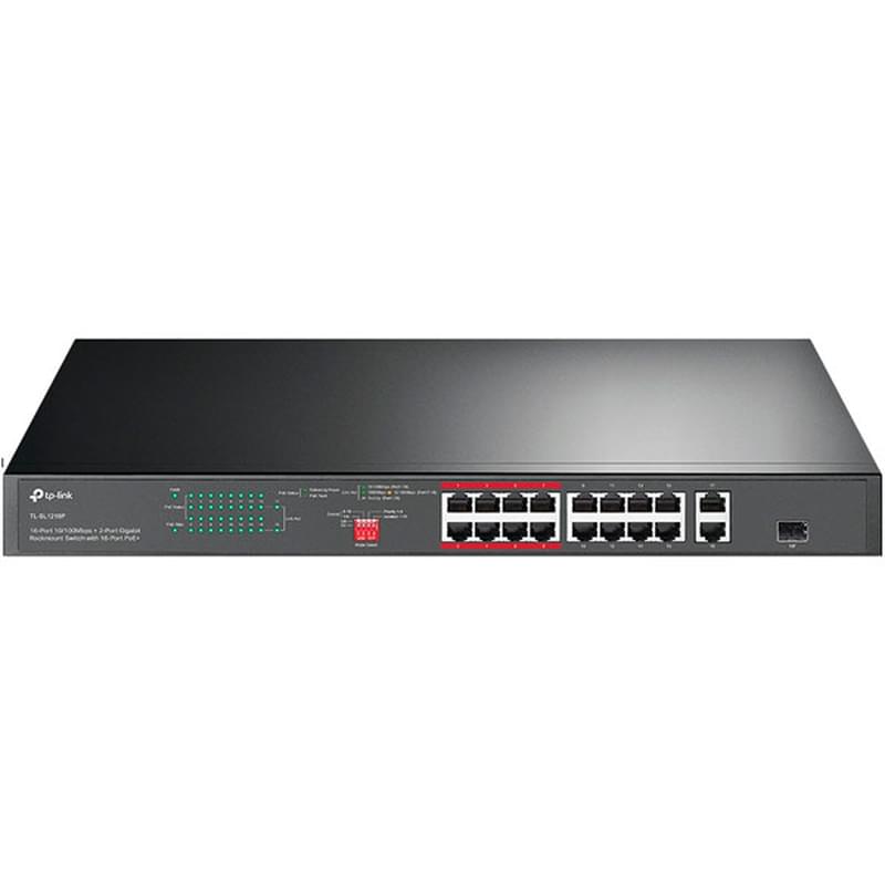 Настольный коммутатор, TP-Link TL-SL1218P, 18 портов, 16 портов PoE+ 10/100 Mbps (TL-SL1218P) - фото #0, Technodom.kz