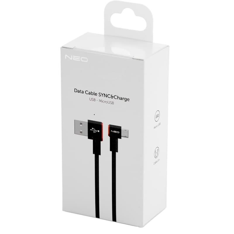 Кабель USB 2.0 - MicroUSB, Neo, 1м, L-Type, Black (NEO-USB-MUSBLT) - фото #3, Technodom.kz