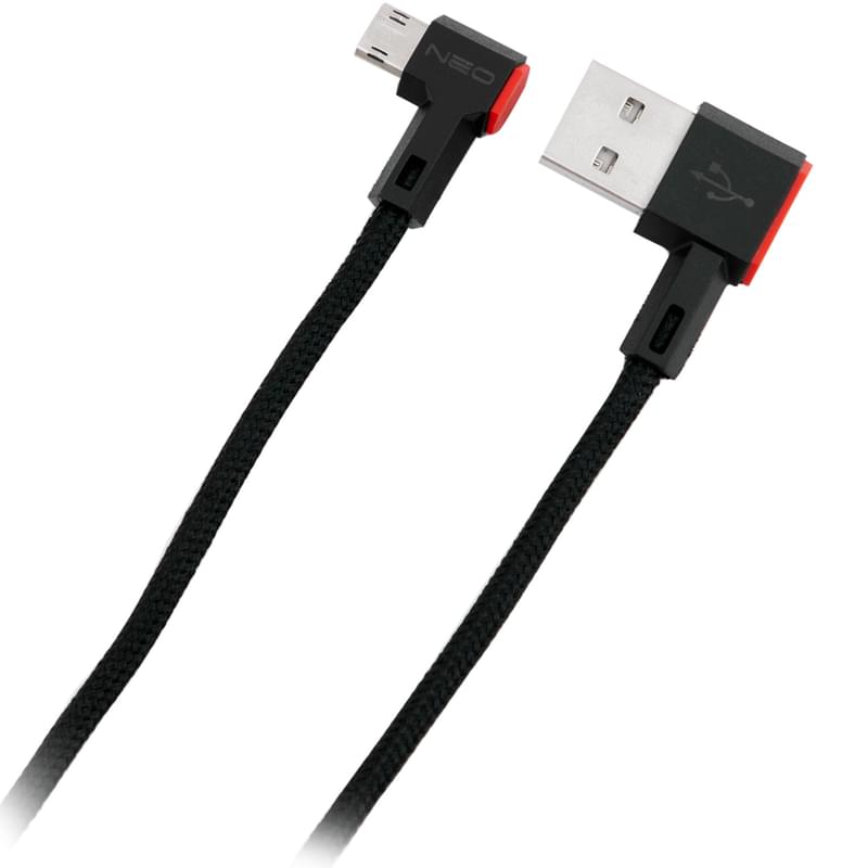 Кабель USB 2.0 - MicroUSB, Neo, 1м, L-Type, Black (NEO-USB-MUSBLT) - фото #0, Technodom.kz