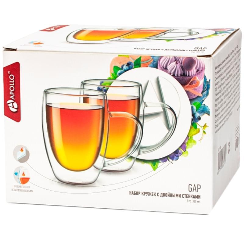Набор кружек с двойными стенками Gap 300мл 2пр. Apollo GAP-300 - фото #1, Technodom.kz