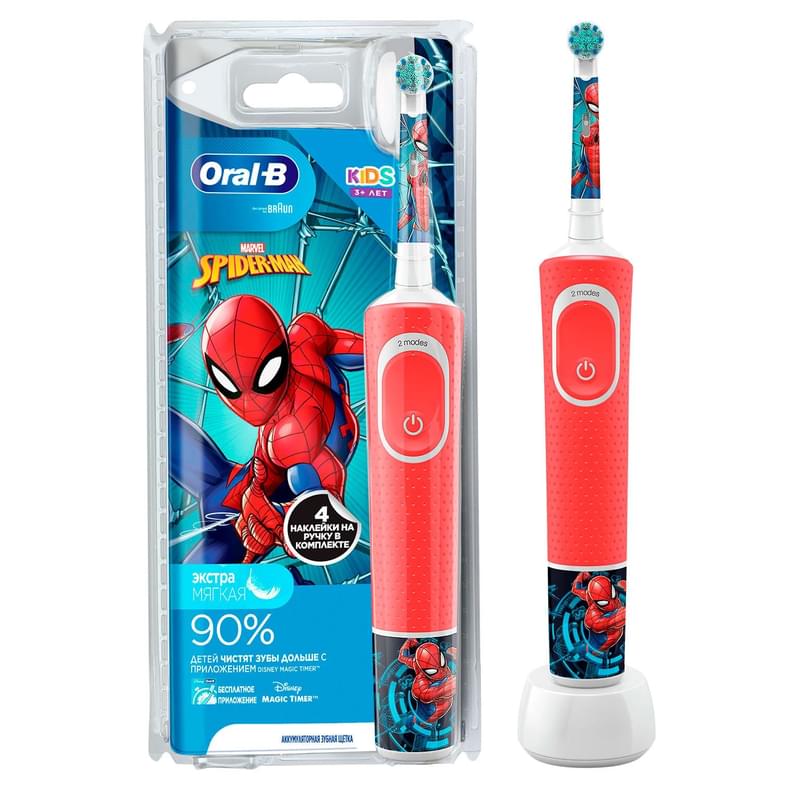 Детская электрическая зубная щетка Oral-B Kids «Человек-Паук», 3+ лет - фото #0, Technodom.kz