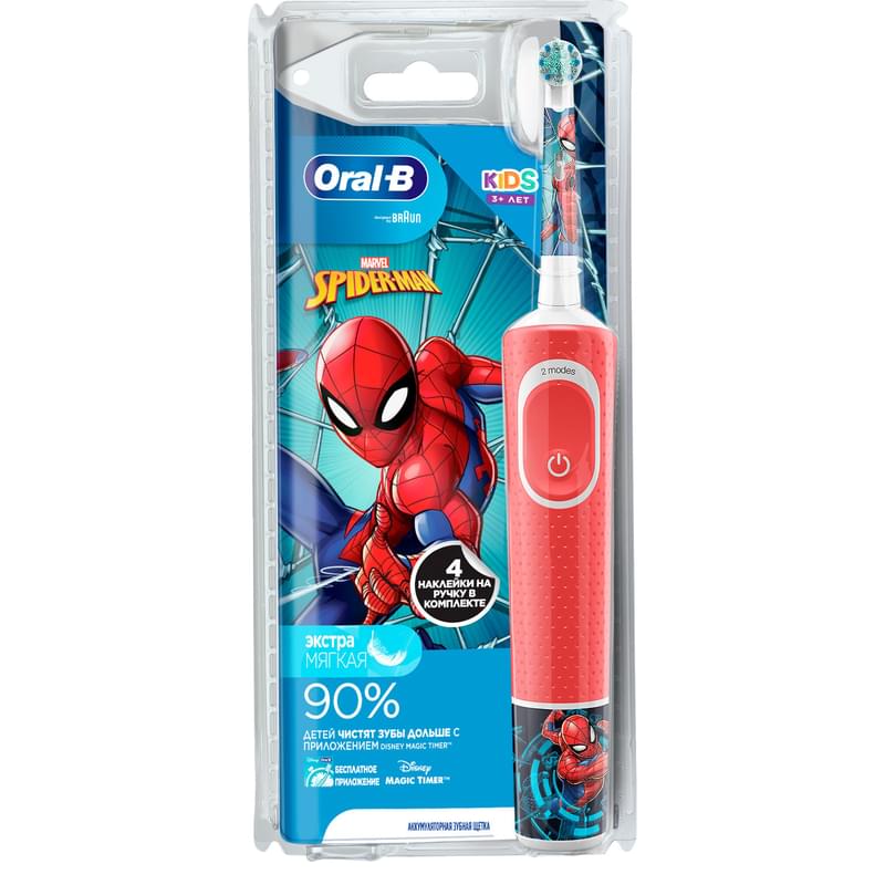 Детская электрическая зубная щетка Oral-B Kids «Человек-Паук», 3+ лет - фото #1, Technodom.kz