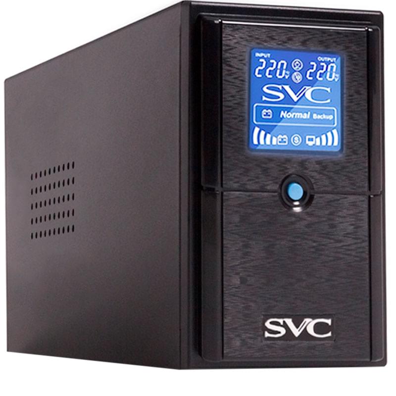 SVC ҮҚК, 600VA/360W, AVR:165-275В, 2 Shuko, Black (V-600-L-LCD) - фото #0, Technodom.kz