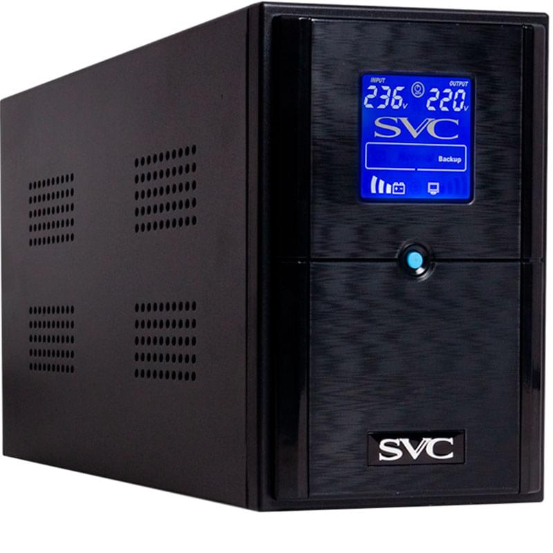 SVC ҮҚК, 1200VA/720W, AVR:165-275В, 3 Schuko, Black (V-1200-L-LCD) - фото #0, Technodom.kz