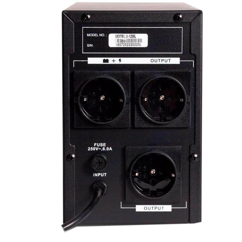 ИБП SVC, 1200VA/720W, AVR:165-275В, 3 Schuko, Black (V-1200-L) - фото #2, Technodom.kz