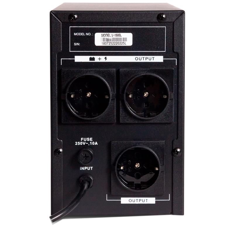ИБП SVC, 1500VA/900W, AVR:165-275В, 3 Schuko, Black (V-1500-L) - фото #2, Technodom.kz