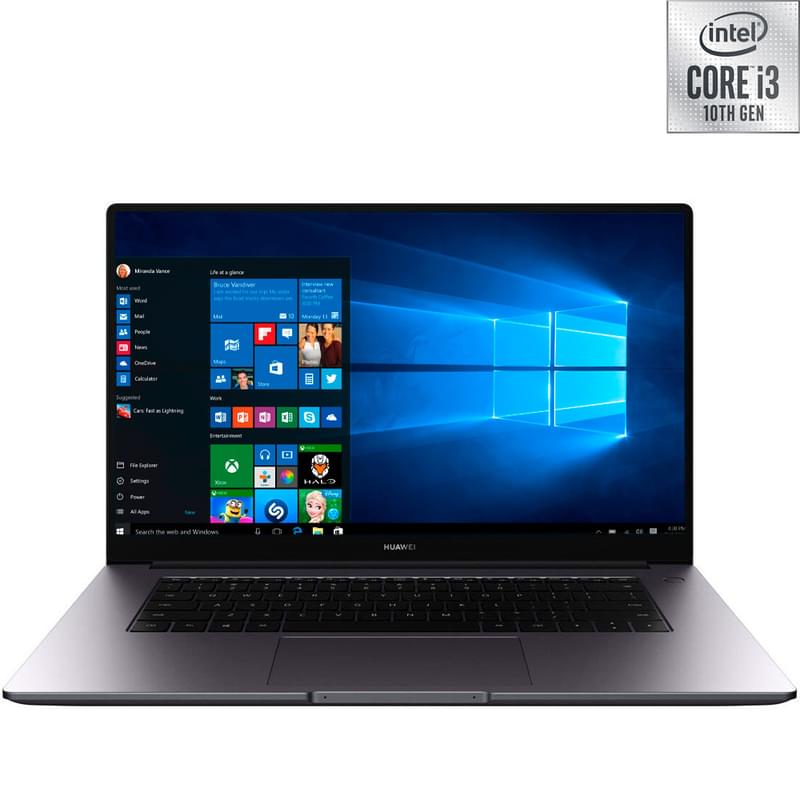 Ноутбук HUAWEI MateBook D15 i3 10110U / 8ГБ / 256SSD / 15.6 / Win10 / (BohrB-WAI9A) - фото #0, Technodom.kz