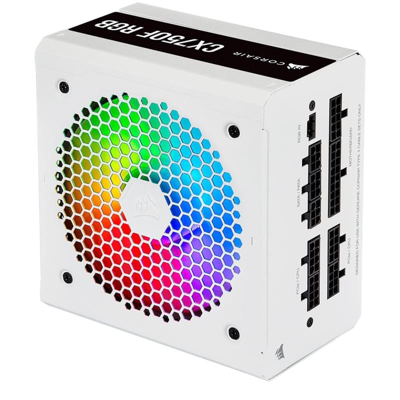 Блок питания 750W Corsair CX750F RGB White ATX 80 PLUS Bronze 4x6+2pin, 4+4pin (CP-9020227-EU) - фото #2, Technodom.kz