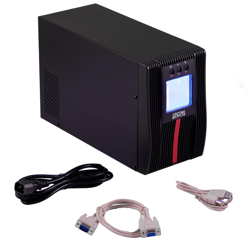 ИБП Powercom, 1000VA/1000W, AVR:160-275В, 4*C13, Black (MAC-1000) - фото #5, Technodom.kz