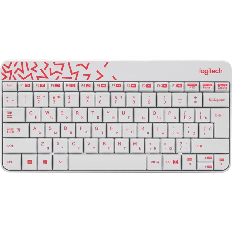 Клавиатура + Мышка беспроводные USB Logitech MK240 Nano White/Red (920-008212) - фото #2, Technodom.kz