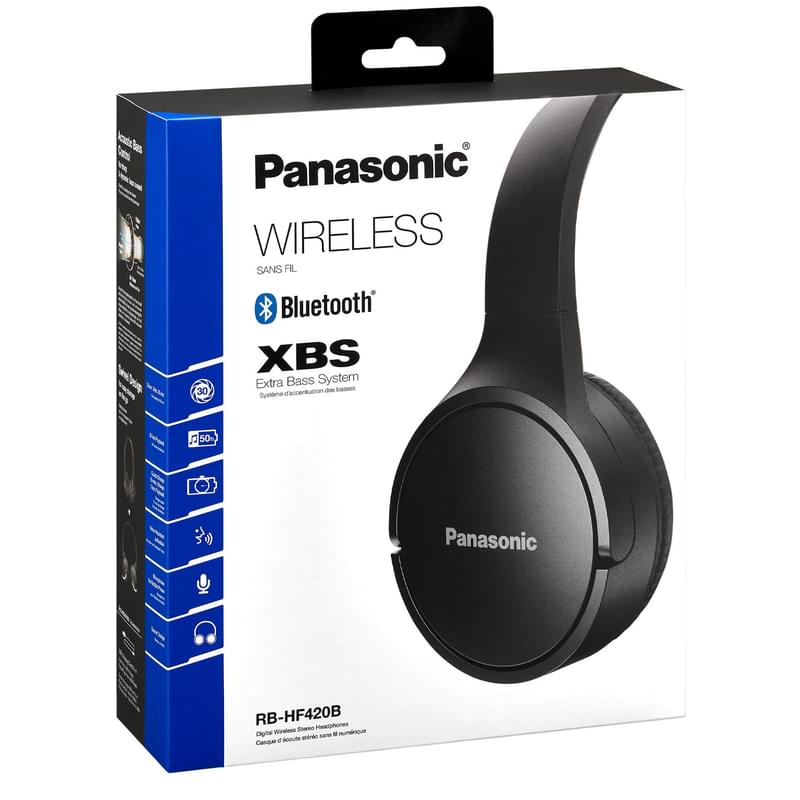 Наушники Накладные Panasonic Bluetooth RB-HF420BGEK, Black - фото #4, Technodom.kz