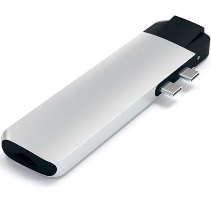 Концентратор Type-C Dual для Macbook, 1*Type-C PD (87W),1*HDMI,2*USB3.0, Satechi, Серебро (ST-TCPHES - фото #1, Technodom.kz