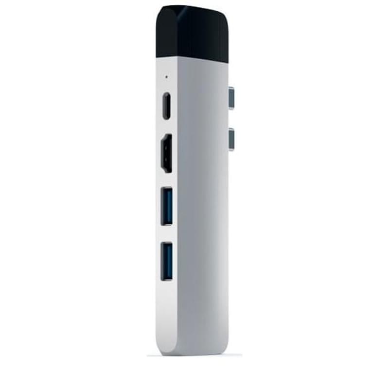 Концентратор Type-C Dual для Macbook, 1*Type-C PD (87W),1*HDMI,2*USB3.0, Satechi, Серебро (ST-TCPHES - фото #2, Technodom.kz