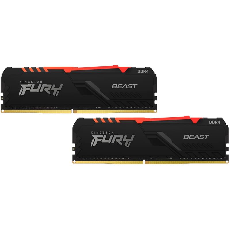 Оперативная память DDR4 DIMM 16GB(8GB*2)/3200MHz Kingston FURY Beast RGB (KF432C16BBAK2/16) - фото #0, Technodom.kz