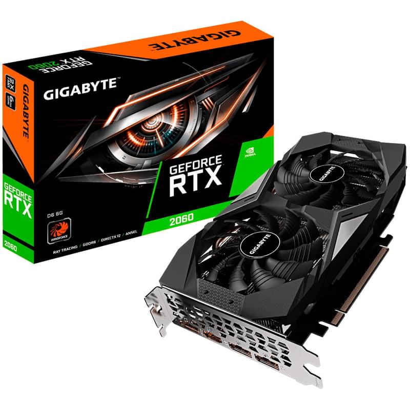 Видеокарта Gigabyte GeForce RTX 2060 D6 6GB 192bit/G6 (HDMI+3DP)(GV-N2060D6-6GD) - фото #5, Technodom.kz