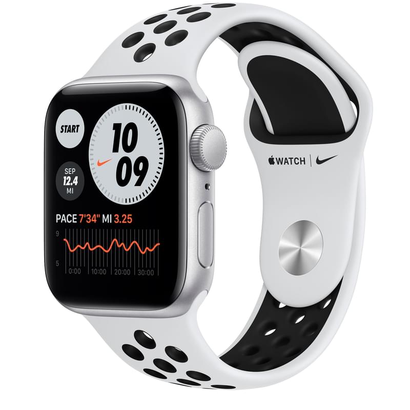 Apple Watch Nike SE GPS Смарт сағаты, 40mm Silver Aluminium Case with Platinum Nike Sport Band (MKQ23) - фото #0, Technodom.kz