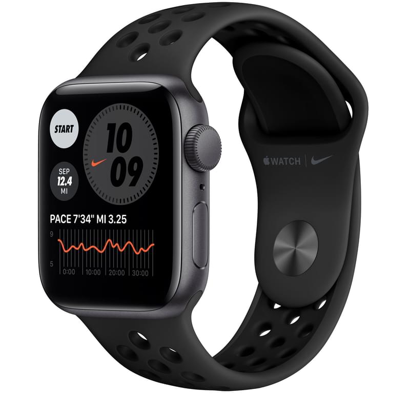 Смарт-часы Apple Watch Nike SE GPS, 40mm Space Gray Aluminium Case with Black Nike Sport Band (MKQ33 - фото #0, Technodom.kz