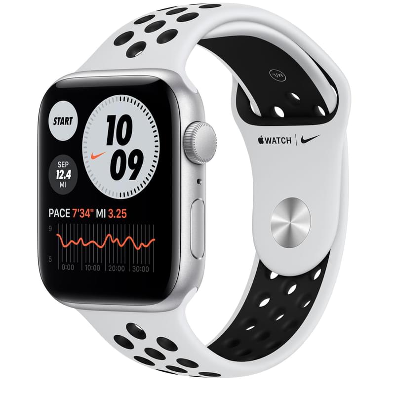 Смарт-часы Apple Watch Nike SE GPS, 44mm Silver Aluminium Case with Platinum Nike Sport Band (MKQ73G - фото #0, Technodom.kz