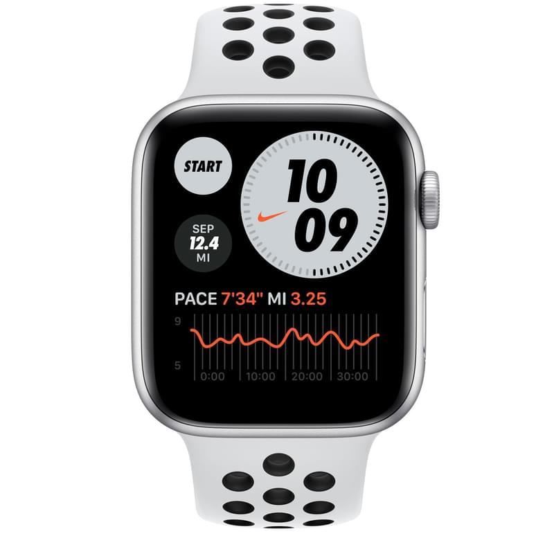 Apple Watch Nike SE GPS Смарт сағаты, 44mm Silver Aluminium Case with Platinum Nike Sport Band (MKQ73) - фото #1, Technodom.kz