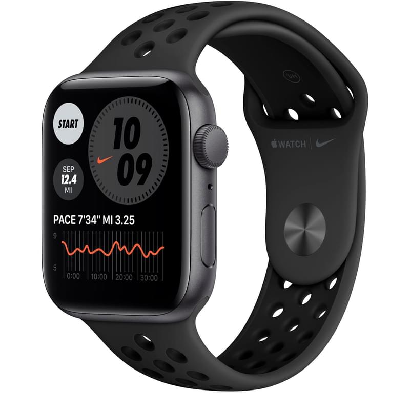 Смарт-часы Apple Watch Nike SE GPS, 44mm Space Gray Aluminium Case with Black Nike Sport Band (MKQ83 - фото #0, Technodom.kz