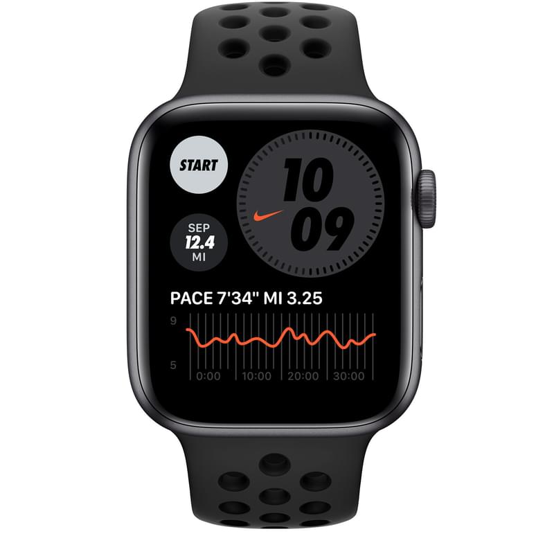 Смарт-часы Apple Watch Nike SE GPS, 44mm Space Gray Aluminium Case with Black Nike Sport Band (MKQ83 - фото #1, Technodom.kz
