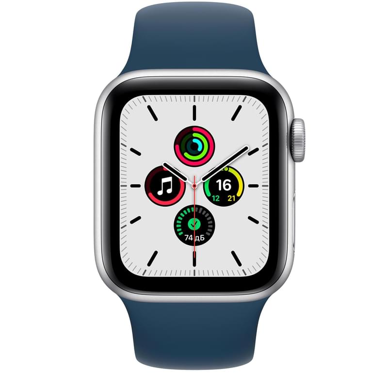 Смарт-часы Apple Watch SE GPS, 44mm Silver Aluminium Case with Abyss Blue Sport Band (MKQ43GK/A) - фото #1, Technodom.kz