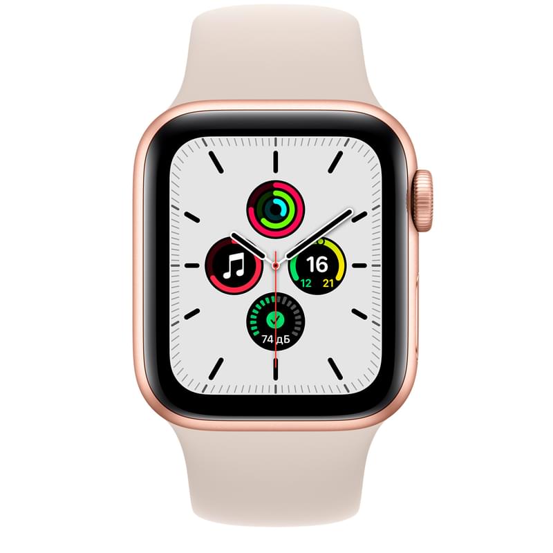 Смарт-часы Apple Watch SE GPS, 44mm Gold Aluminium Case with Starlight Sport Band (MKQ53GK/A) - фото #1, Technodom.kz