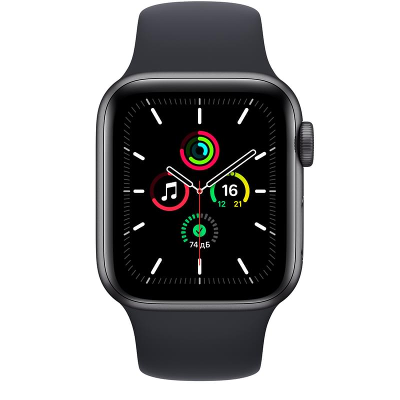 Apple Watch SE GPS Смарт сағаты, 44mm Space Gray Aluminium Case with Midnight Sport Band (MKQ63GK/A) - фото #1, Technodom.kz