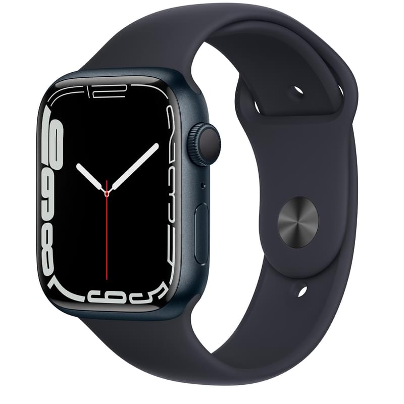 Смарт-часы Apple Watch Series 7 GPS, 41mm Midnight Aluminium Case with Midnight Sport Band - фото #0, Technodom.kz