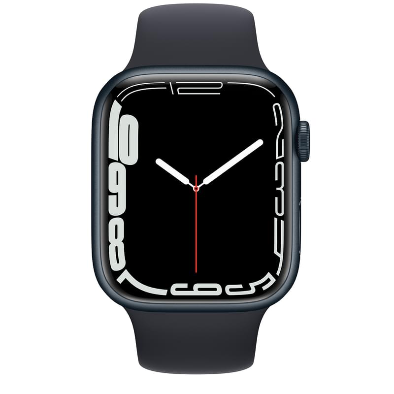 Смарт-часы Apple Watch Series 7 GPS, 41mm Midnight Aluminium Case with Midnight Sport Band - фото #1, Technodom.kz