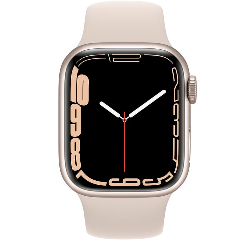 Смарт-часы Apple Watch Series 7 GPS, 41mm Starlight Aluminium Case with Starlight Sport Band - фото #1, Technodom.kz