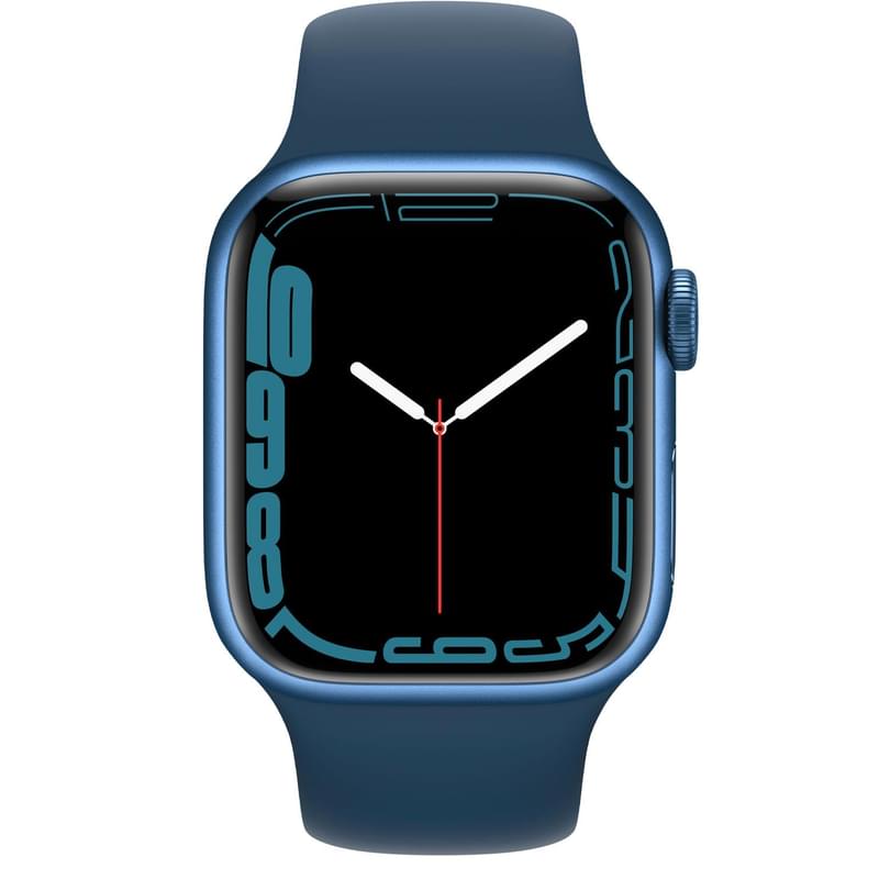 Apple Watch Series 7 GPS Смарт сағаты, 41mm Blue Aluminium Case with Abyss Blue Sport Band - фото #1, Technodom.kz